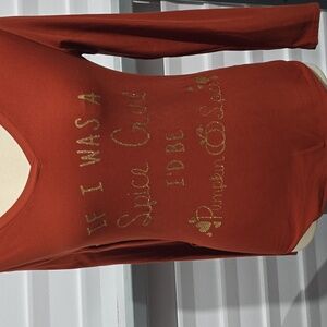 No boundaries‎ Orange Long Sleeve T-shirt Size Large 11-13  pumpkin spice